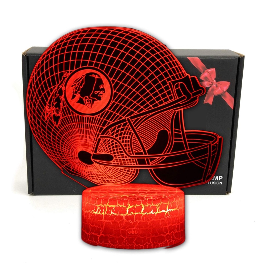 3D Lamp Illusion Redskin Football Team Lamp - Picture 3 of 4